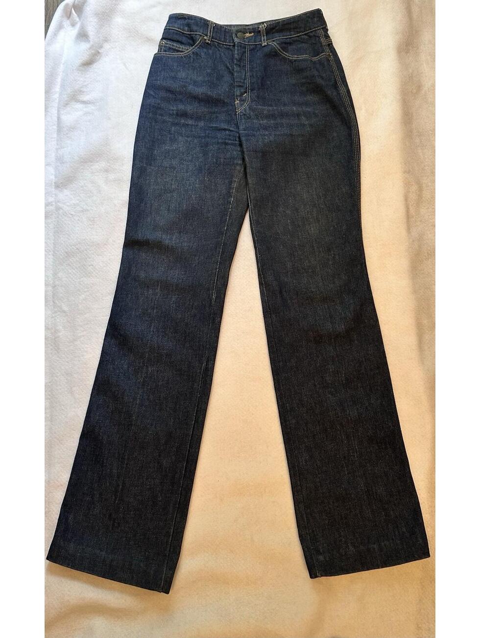 Saint Laurent Dark Blue Wide-Leg Jeans